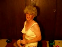 [ Tranny Sex Shemale ] mature Homemade tranny Joanne Slam smoking while she models her dick in this home movie